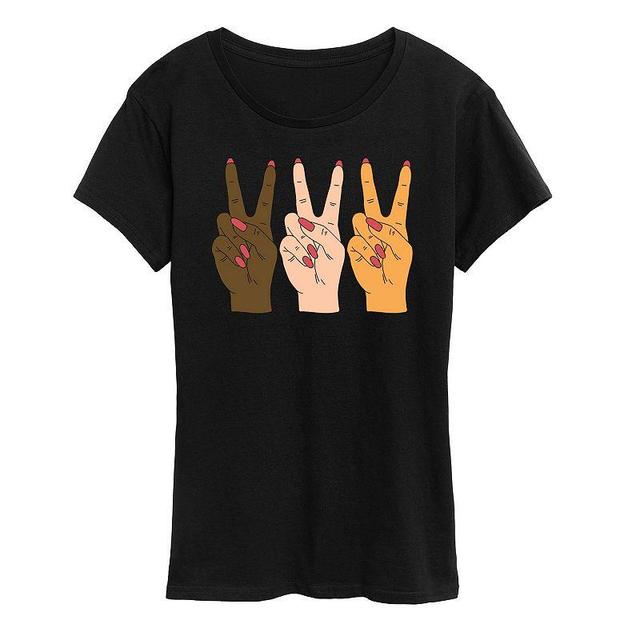 Womens Hands Peace Graphic Tee Product Image