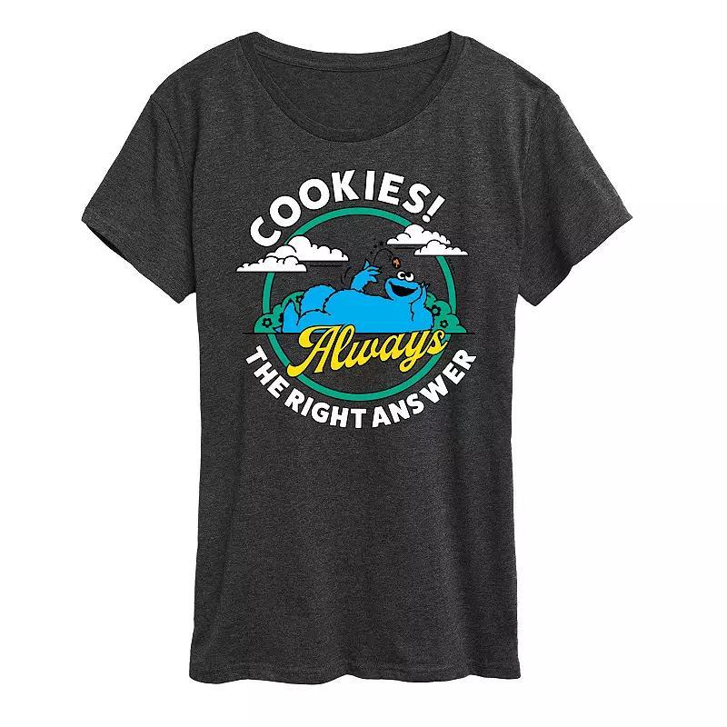 Womens Sesame Street Cookies Answer Graphic Tee, Girls Product Image