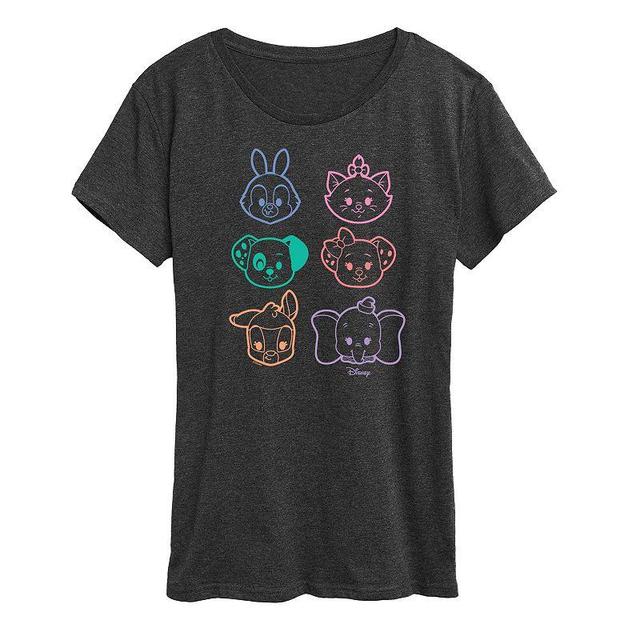 Womens Lotus Flower Outline Graphic Tee Heather Grey Product Image