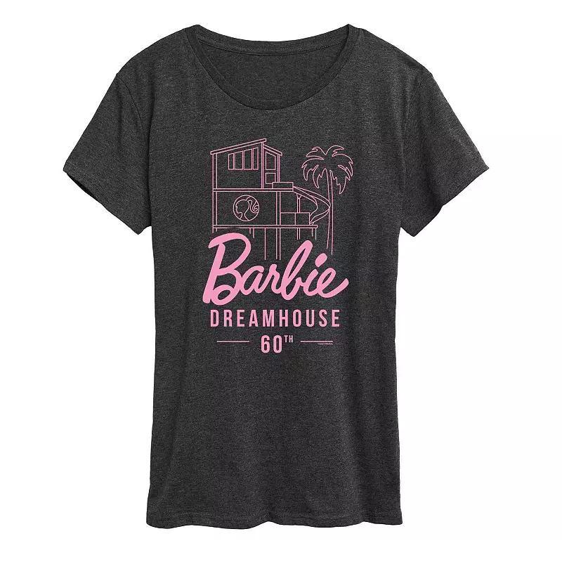 Womens Barbie Dreamhouse 60th Graphic Tee, Girls Grey Blue Product Image