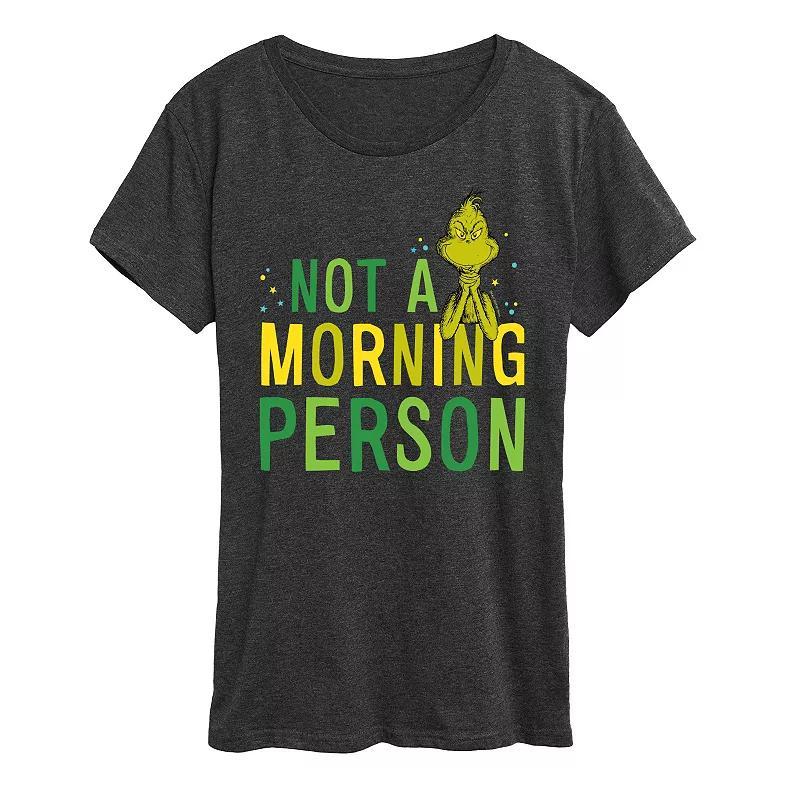 Womens Dr. Seuss The Grinch Not A Morning Person Graphic Tee, Girls Blue Product Image