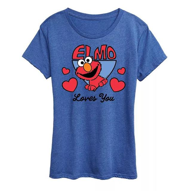 Womens Sesame Street Elmo Loves You Graphic Tee Product Image