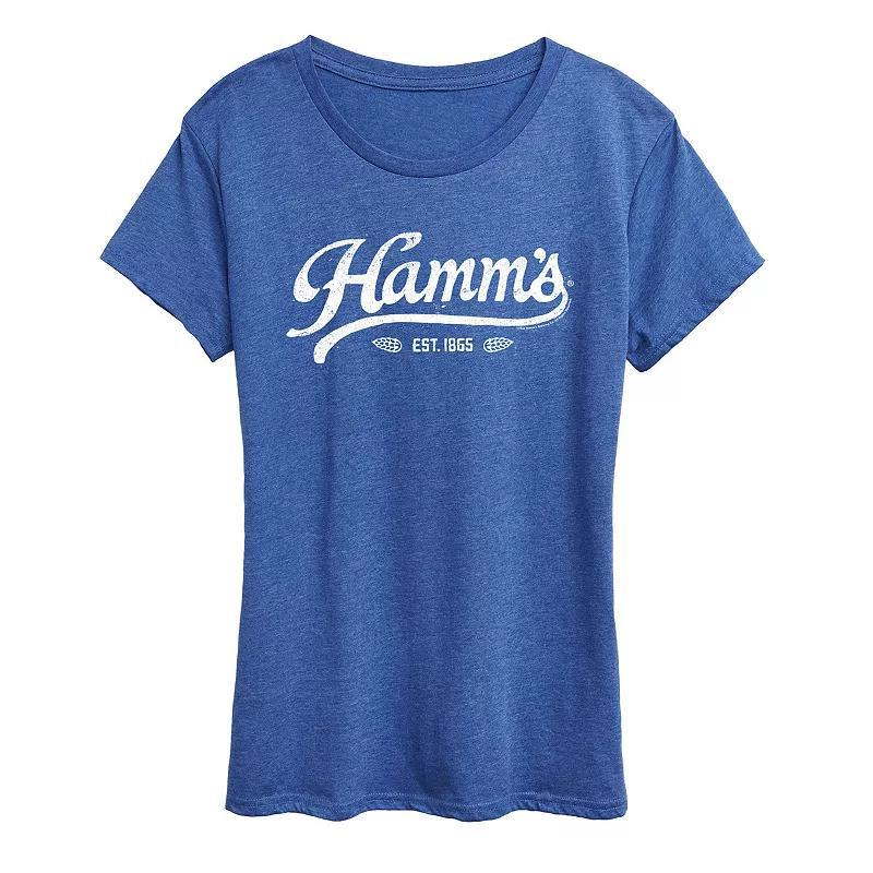 Womens Hamms Vintage Logo Graphic Tee Grey Royal Blue Product Image