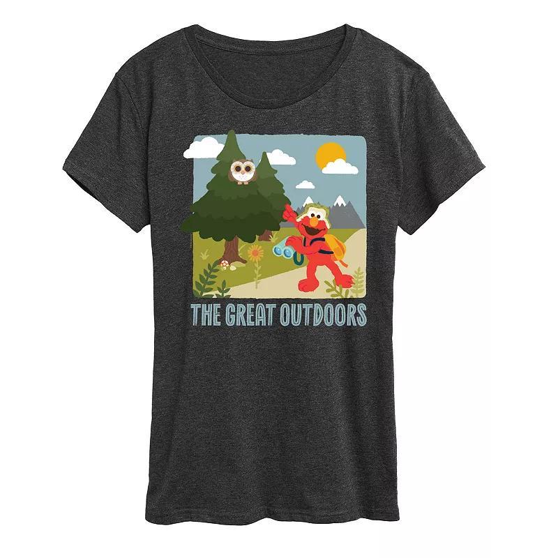 Womens Sesame Street Elmo The Great Outdoor Graphic Tee Blue Product Image