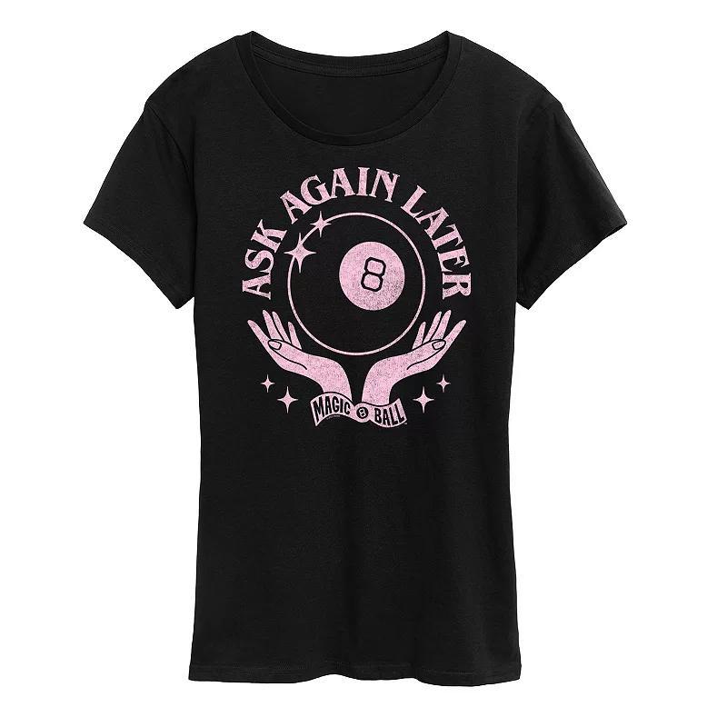 Womens Magic 8 Ball Ask Again Later Graphic Tee Blue Product Image