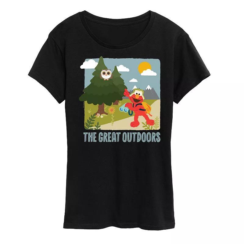 Womens Sesame Street Elmo The Great Outdoor Graphic Tee Blue Product Image