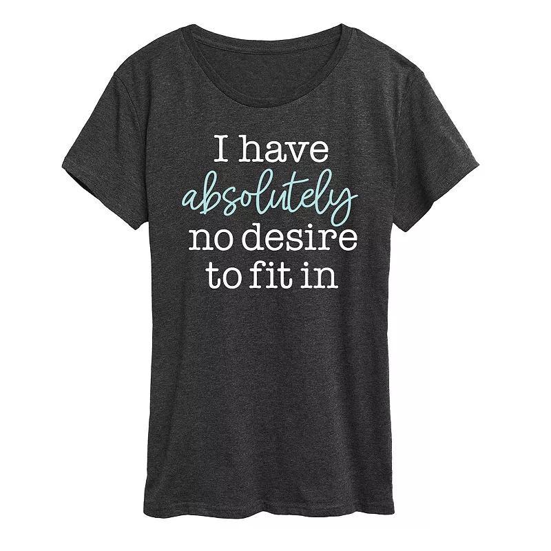 Womens No Desire To Fit In Graphic Tee Heather Grey Product Image