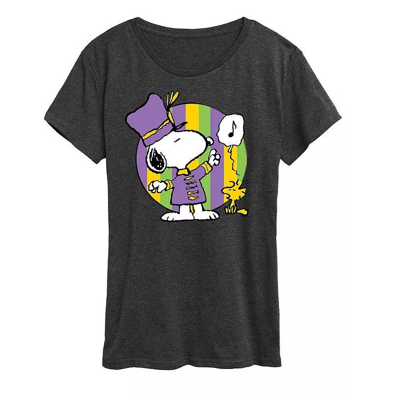 Womens Spongebob Squarepants Love Heart Graphic Tee Grey Royal Blue Product Image