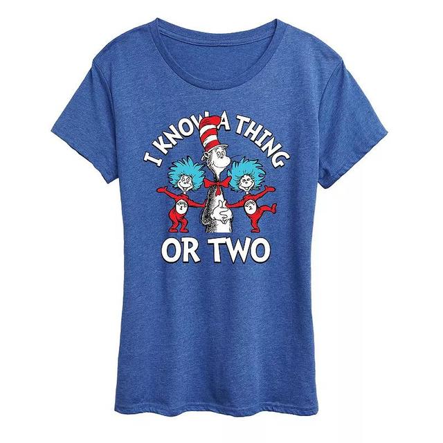 Womens Dr. Seuss I Know A Thing Or Two Graphic Tee, Girls Grey Gray Product Image