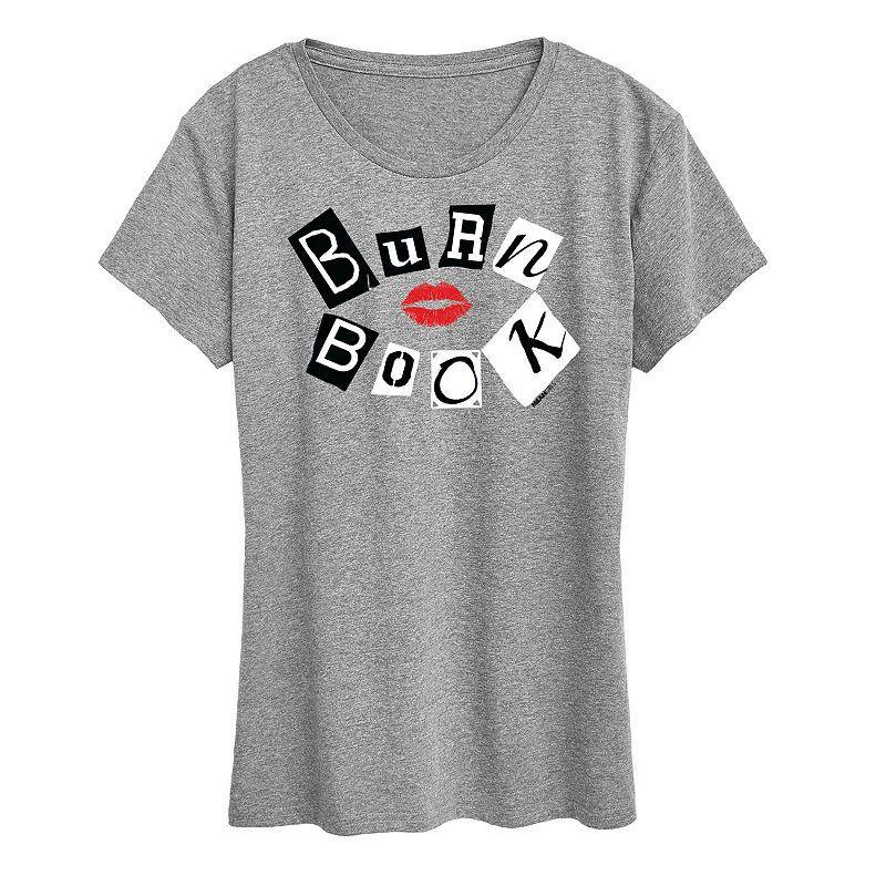 Womens Mean Girls Burn Book Graphic Tee, Girls Grey Gray Product Image