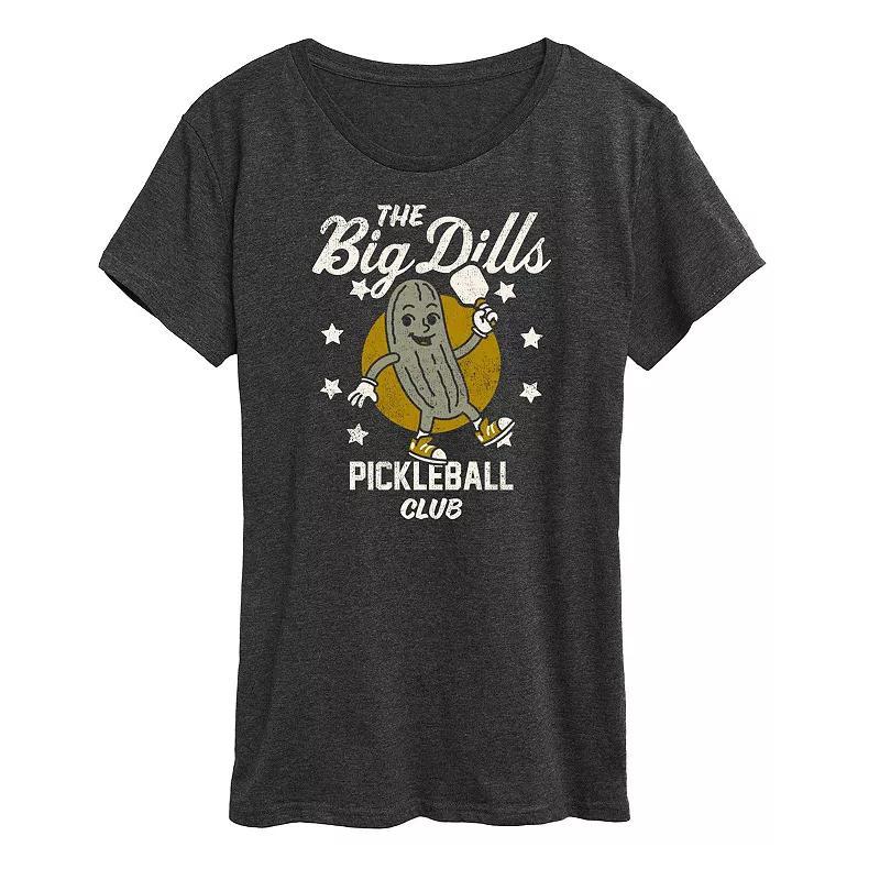 Plus The Big Dills Graphic Tee, Womens Heather Grey Product Image