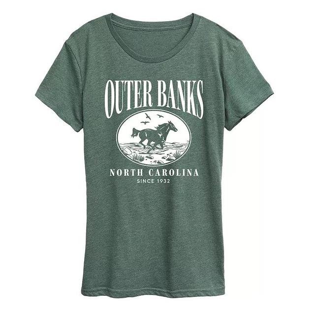 Womens Outer Banks Running Horse Graphic Tee Blue Product Image