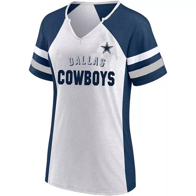 Womens Fanatics Branded Midnight /Navy Dallas Cowboys Plus Size Color Block T-Shirt Product Image