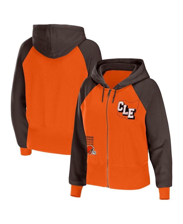 Womens WEAR by Erin Andrews Cleveland Browns Colorblock Lightweight Full-Zip Hoodie Product Image