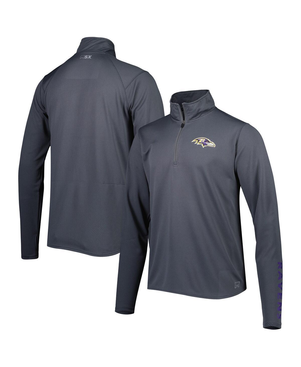 Mens Msx by Michael Strahan Charcoal Baltimore Ravens 1/4-Zip Sweatshirt Product Image