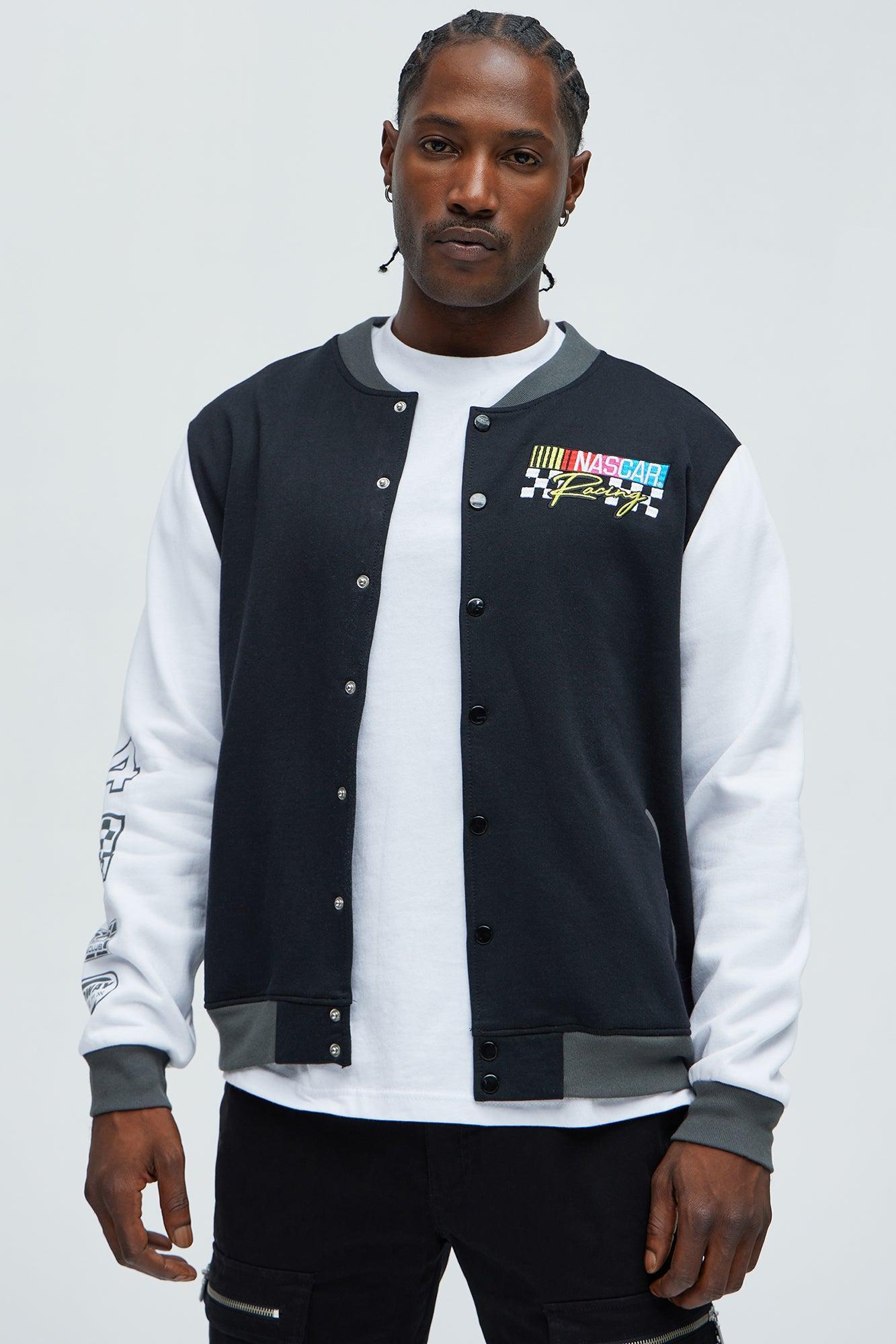 Nascar Racing Varsity Jacket - Black/White Product Image