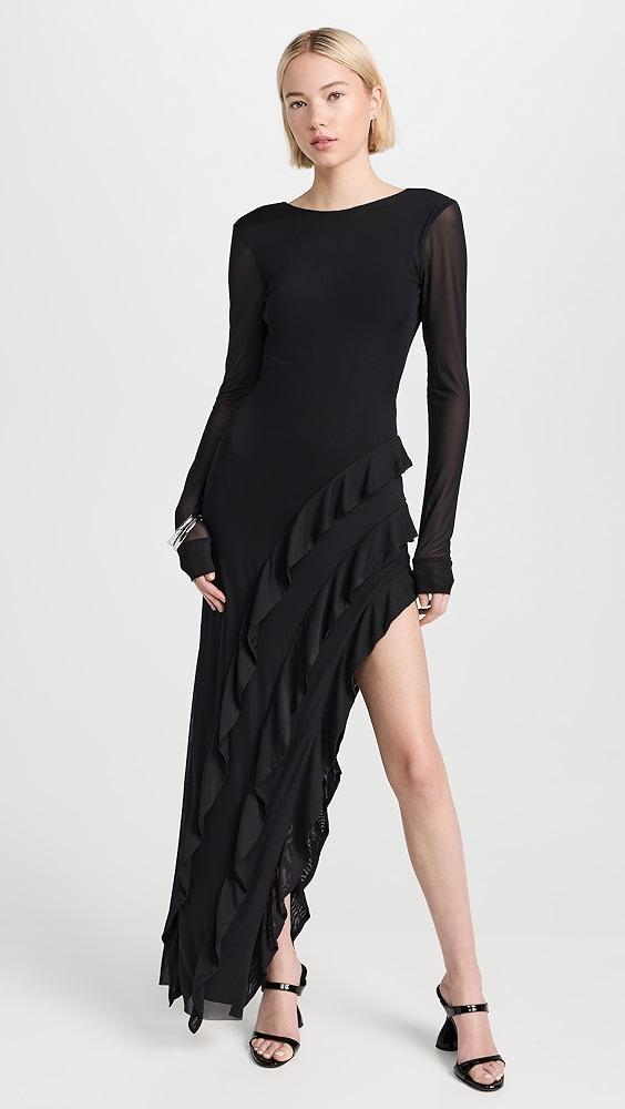 AFRM Jacie Ruffle Open Back Maxi Dress | Shopbop Product Image