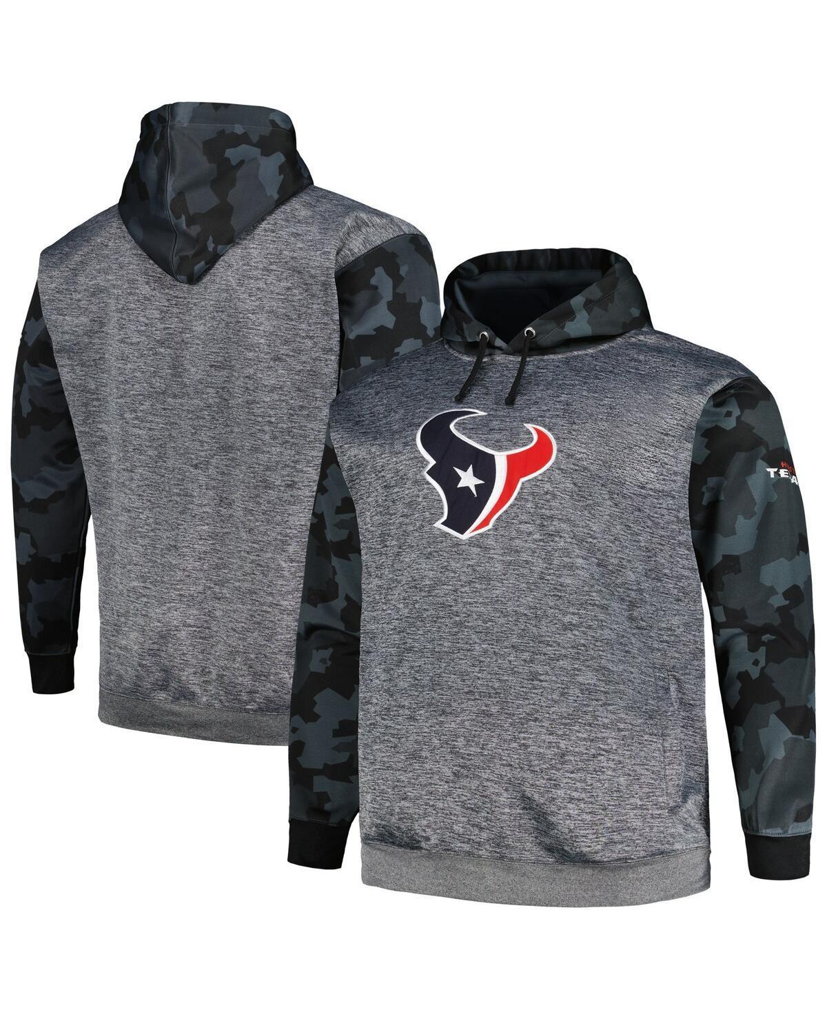 Mens Fanatics Heather Charcoal Houston Texans Big and Tall Camo Pullover Hoodie Product Image