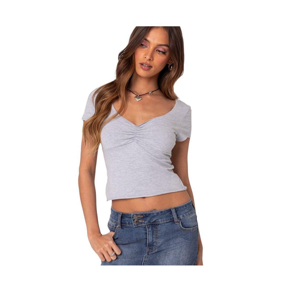 Women's Ava V Neck Ruched Top Product Image