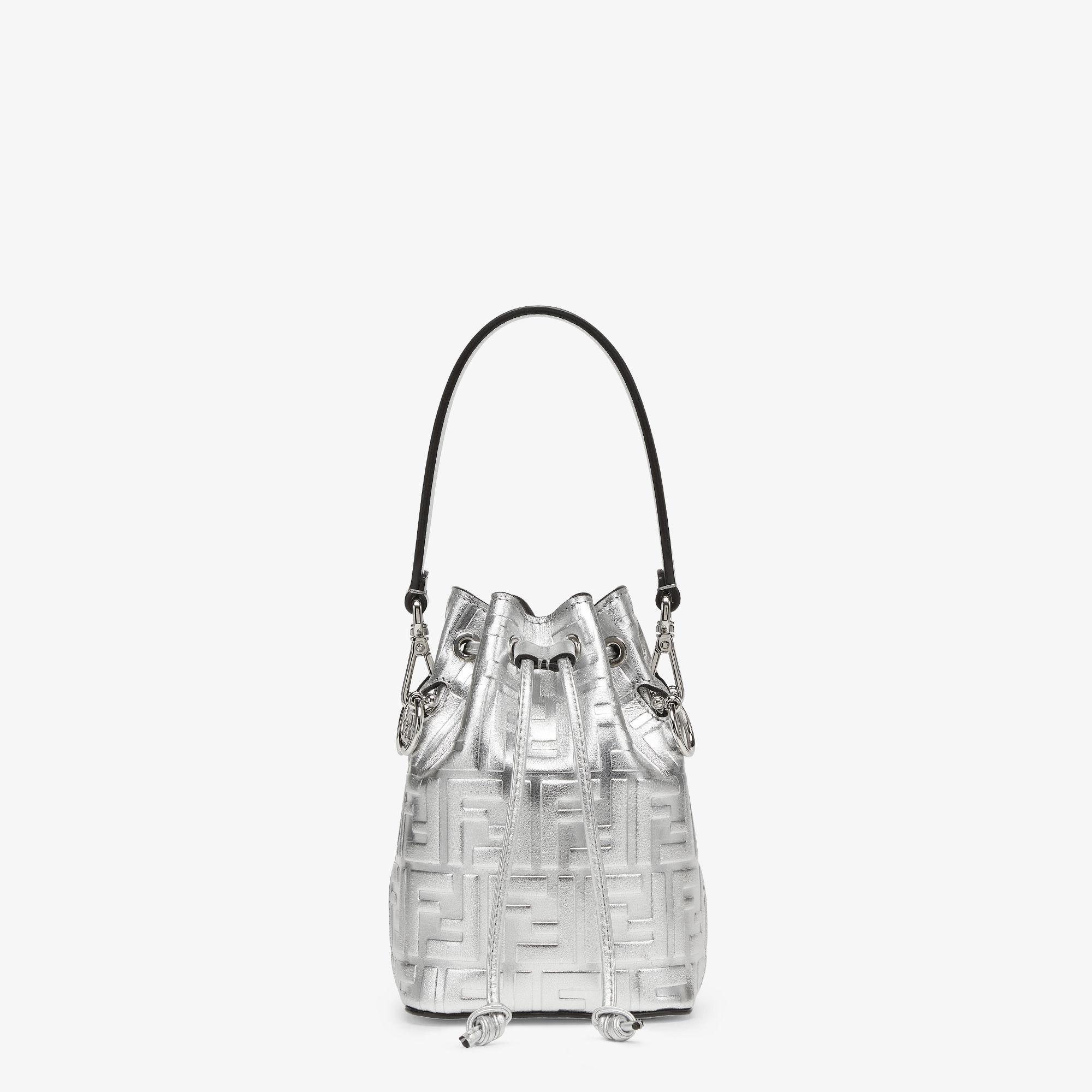 Mon TresorSilver leather mini bag with FF motif Product Image