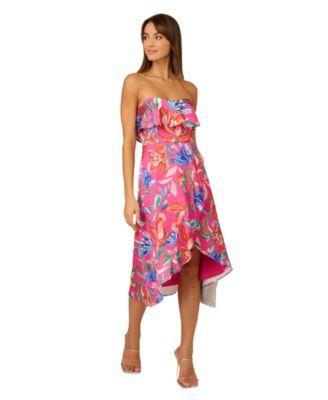 Adrianna by Adrianna Papell Womens Printed Sateen Midi Dress Product Image