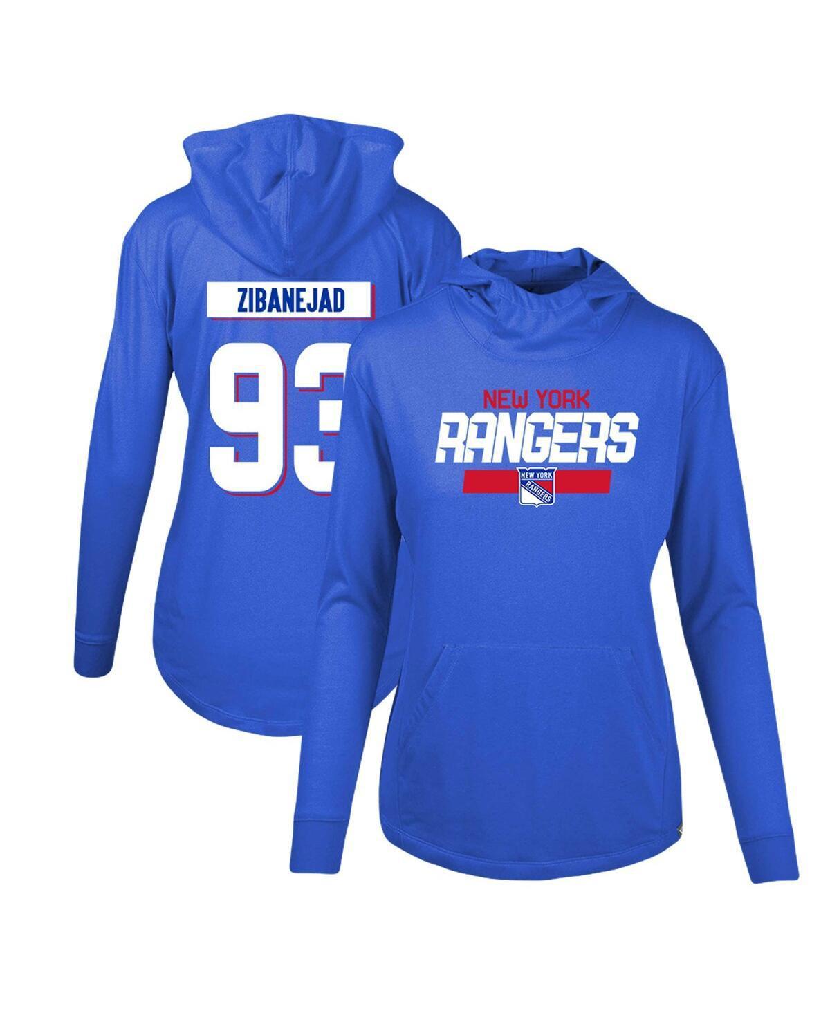 Womens LevelWear Mika Zibanejad Blue New York Rangers Vivid Player Name and Number Pullover Hoodie Product Image