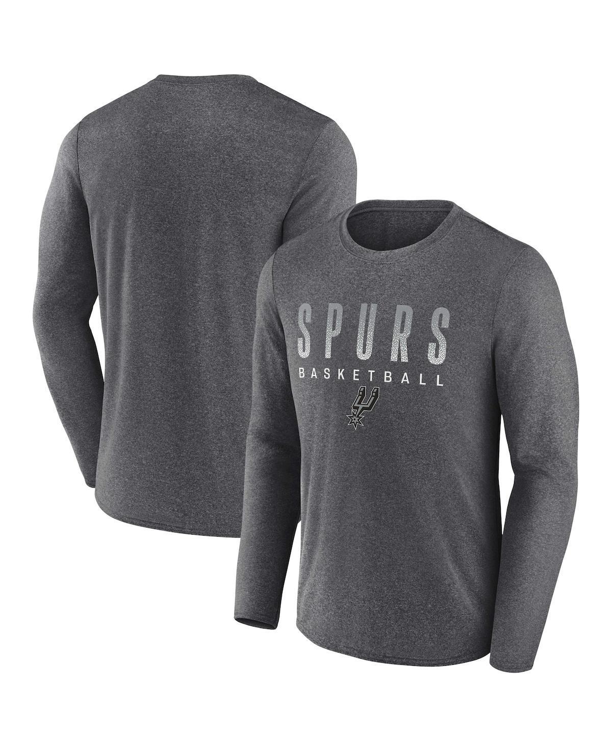 Mens Fanatics Branded Heathered Charcoal San Antonio Spurs Where Legends Play Iconic Practice Long Sleeve T-Shirt Product Image