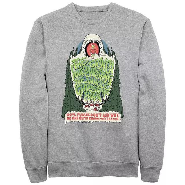 Big & Tall Dr. Seuss Grinch Hated Christmas Graphic Fleece, Mens Athletic Grey Product Image