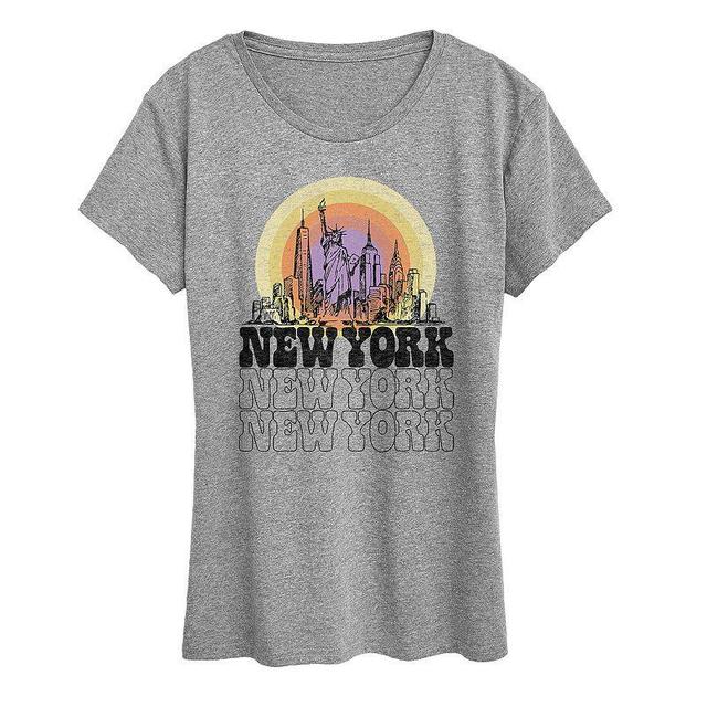 Womens New York Vintage Graphic Tee Med Grey Product Image