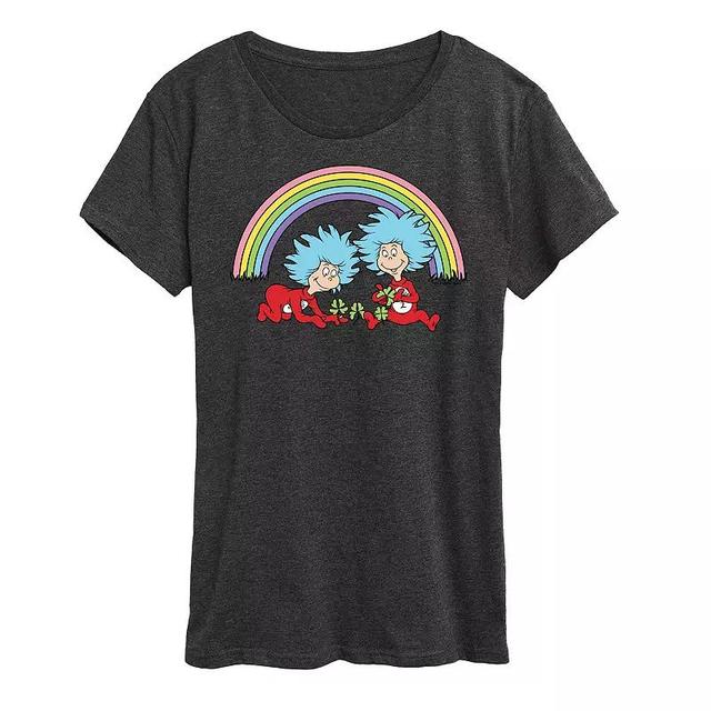 Womens Dr. Seuss Thing 1 & 2 Rainbow Graphic Tee Product Image