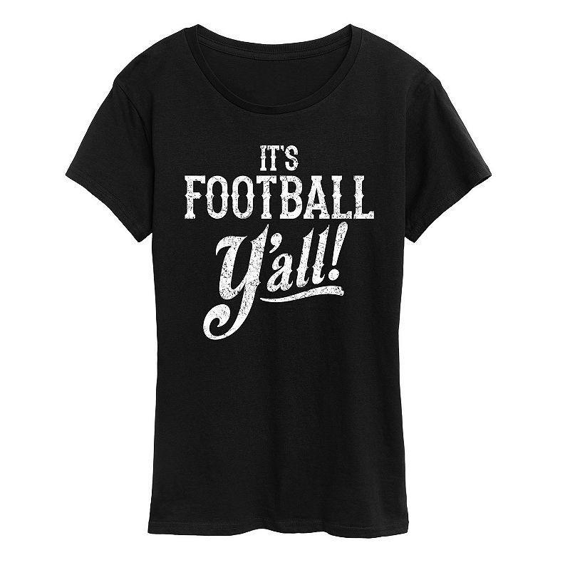 Womens Its Football Yall Graphic Tee, Girls Grey Red Product Image