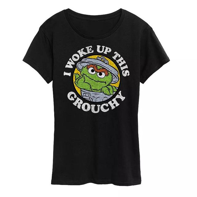 Womens Sesame Street Woke Up Grouchy Graphic Tee Product Image