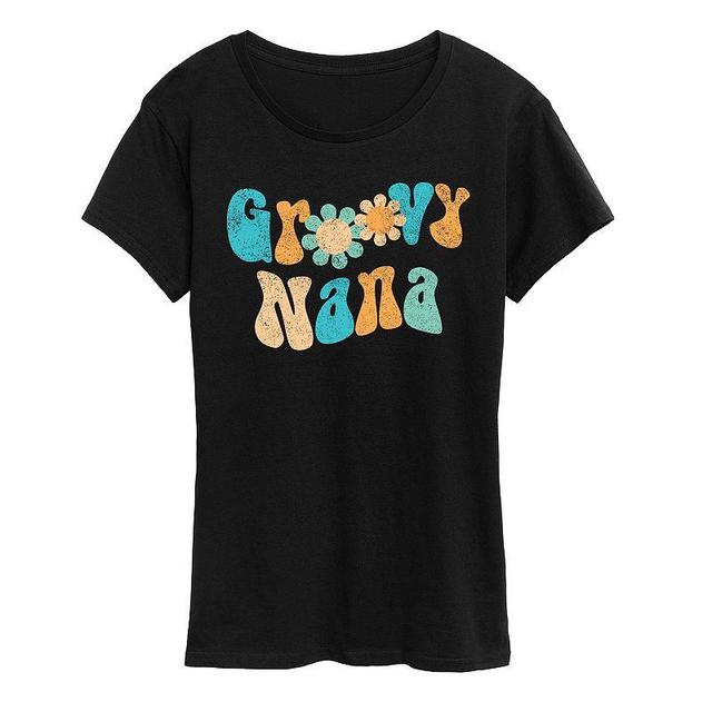 Womens Groovy Nana Graphic Tee Blue Product Image