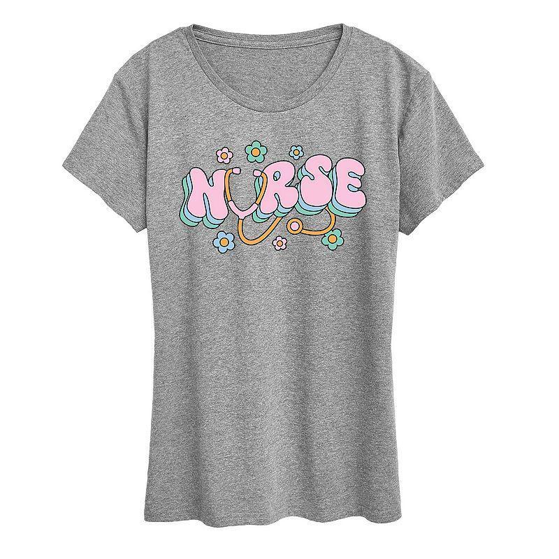 Womens Nurse Flowers Graphic Tee Product Image