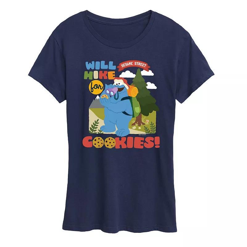 Womens Sesame Street Will Hike For Cookies Graphic Tee Product Image