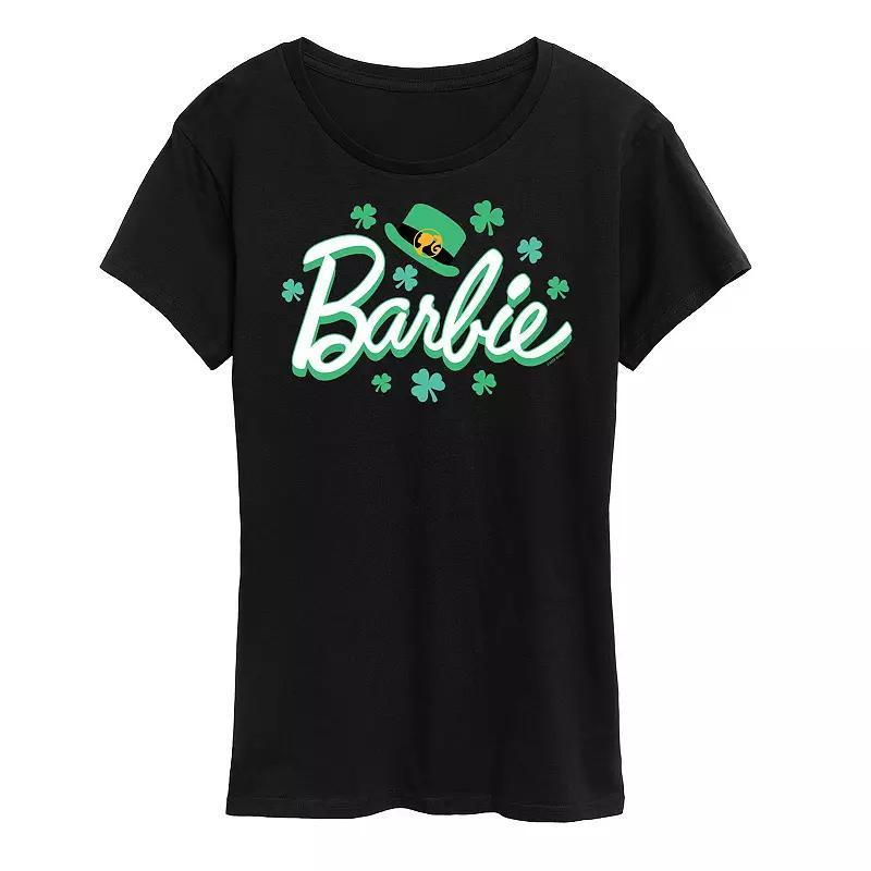 Womens Barbie St. Patricks Logo Graphic Tee Grey Green Product Image