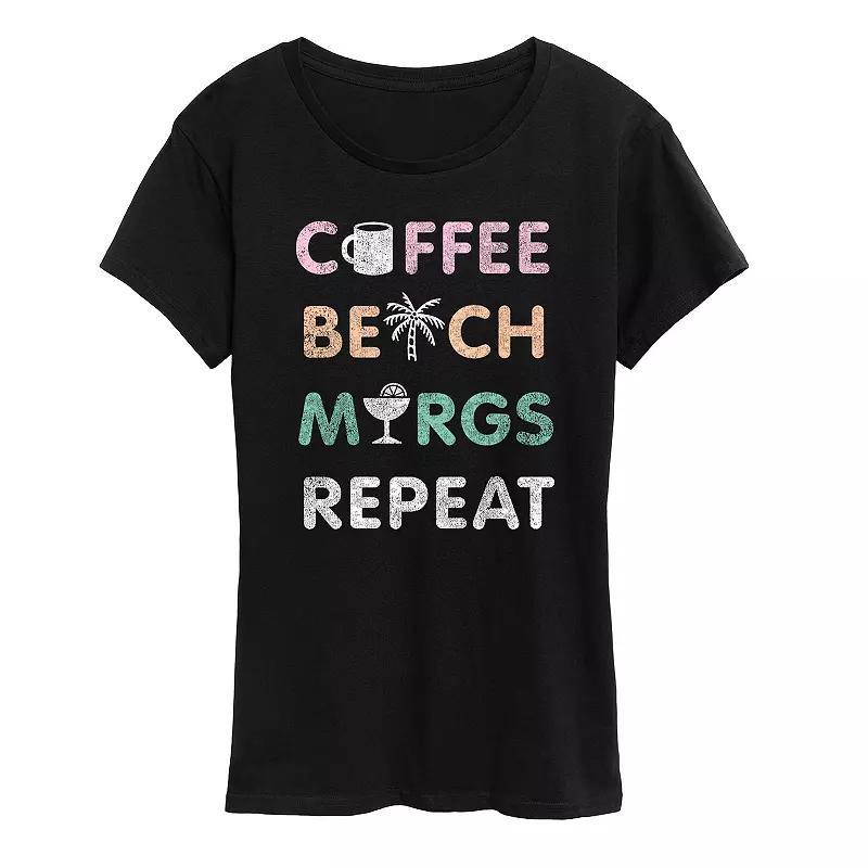 Womens Coffee Sarcasm Graphic Tee Grey Red Product Image