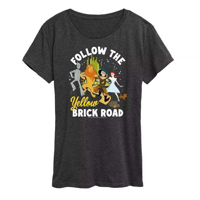 Womens Wizard Of Oz Yellow Brick Road Graphic Tee Blue Product Image