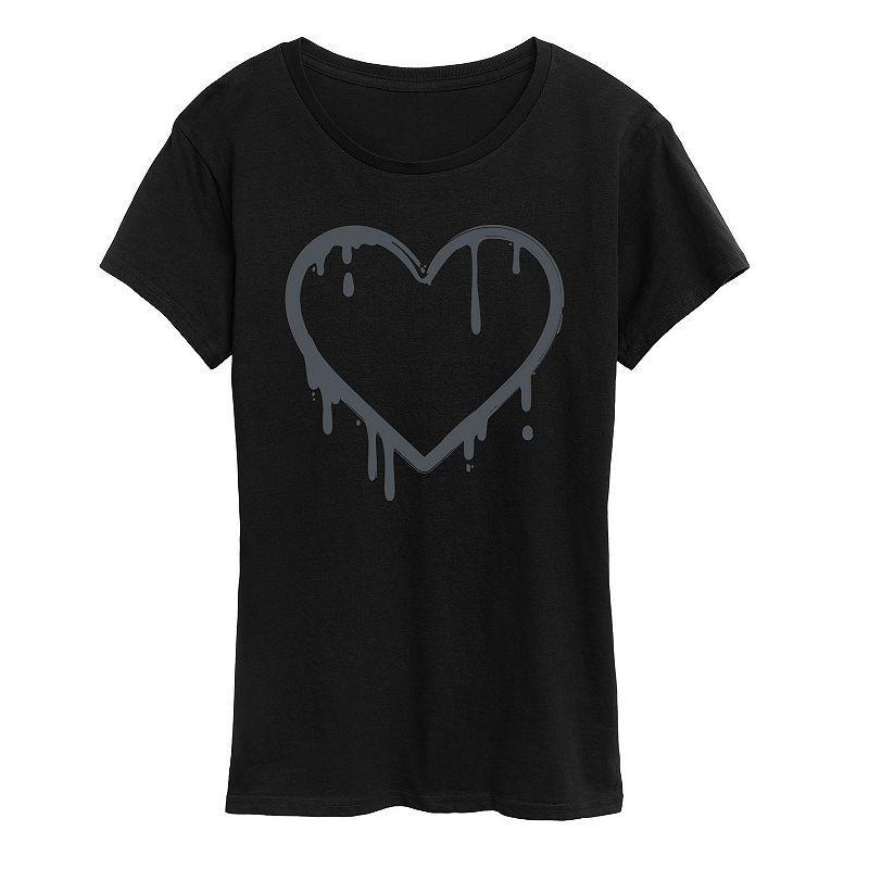 Womens Dripping Heart Graphic Tee, Girls Product Image