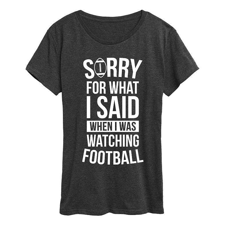 Womens Watching Football Graphic Tee, Girls Heather Grey Product Image