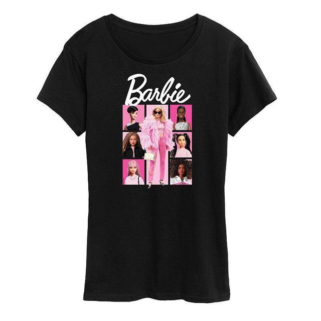 Womens Barbie Pink Grid Graphic Tee, Girls Product Image