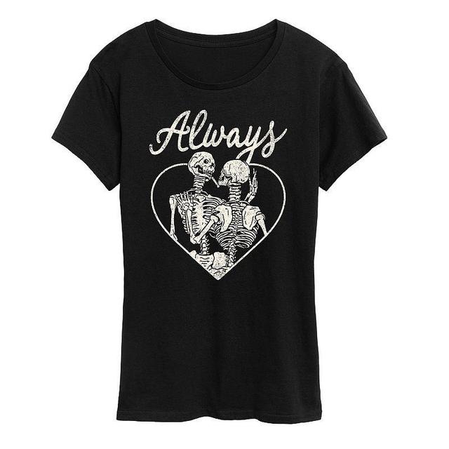 Womens Always Skeletons Graphic Tee Product Image