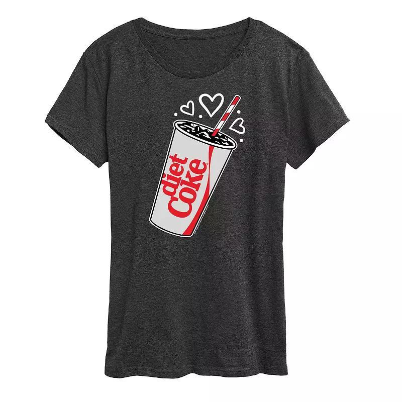 Womens Diet Coke Heart Bubbles Graphic Tee Product Image