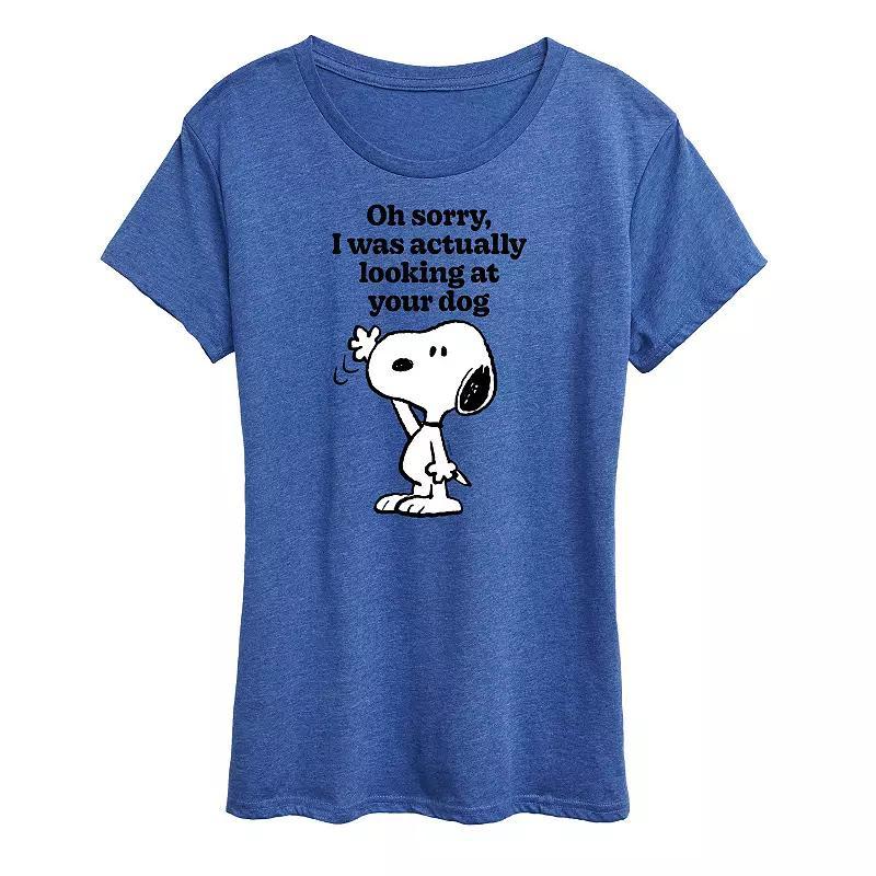 Womens Peanuts Snoopy Looking At Your Dog Graphic Tee Product Image