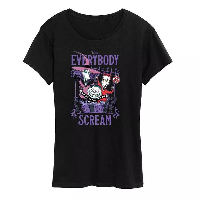 Disneys Nightmare Before Christmas Womens Everybody Scream Graphic Tee, Girls Product Image