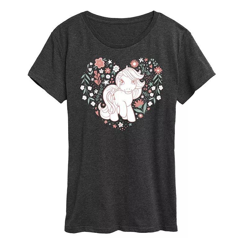 Womens My Little Pony Spring Heart Graphic Tee Heather Grey Product Image