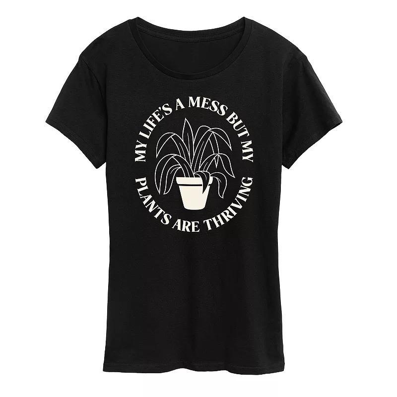 Womens Lifes A Mess Plants Thriving Graphic Tee Product Image