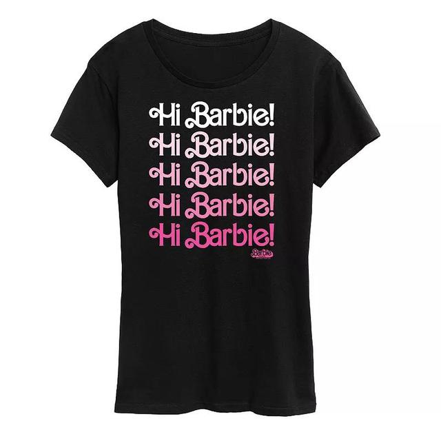 Womens Barbie The Movie Hi Barbie Graphic Tee, Girls Heather Grey Product Image