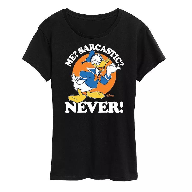 Disneys Donald Duck Womens Me Sarcastic Never Graphic Tee Product Image