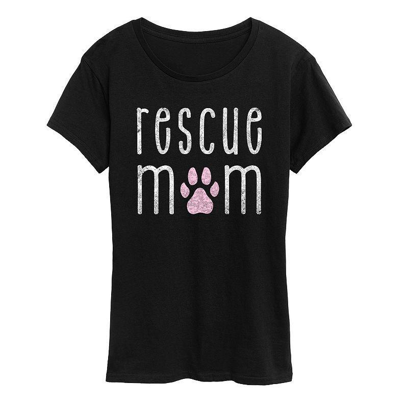 Instant Message Womens Womens Tee Shirts BLACK Rescue Mom Graphic Tee - Women, Juniors, Plus & Petite Plus Product Image